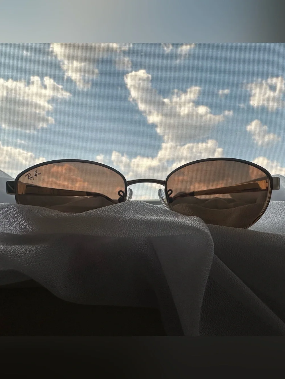 Ray-Ban RB3774D Gold Frame Brown Lens Oval Sunglasses